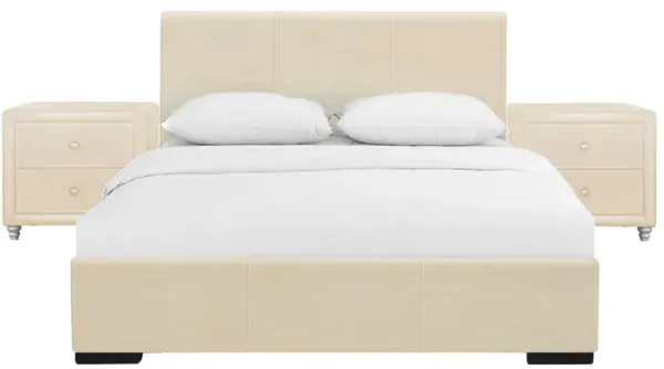 Hindes Platform Bed with 2 Nightstands