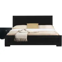 Trent Platform Bed with 1 Nightstand in Black by CAMDEN ISLE