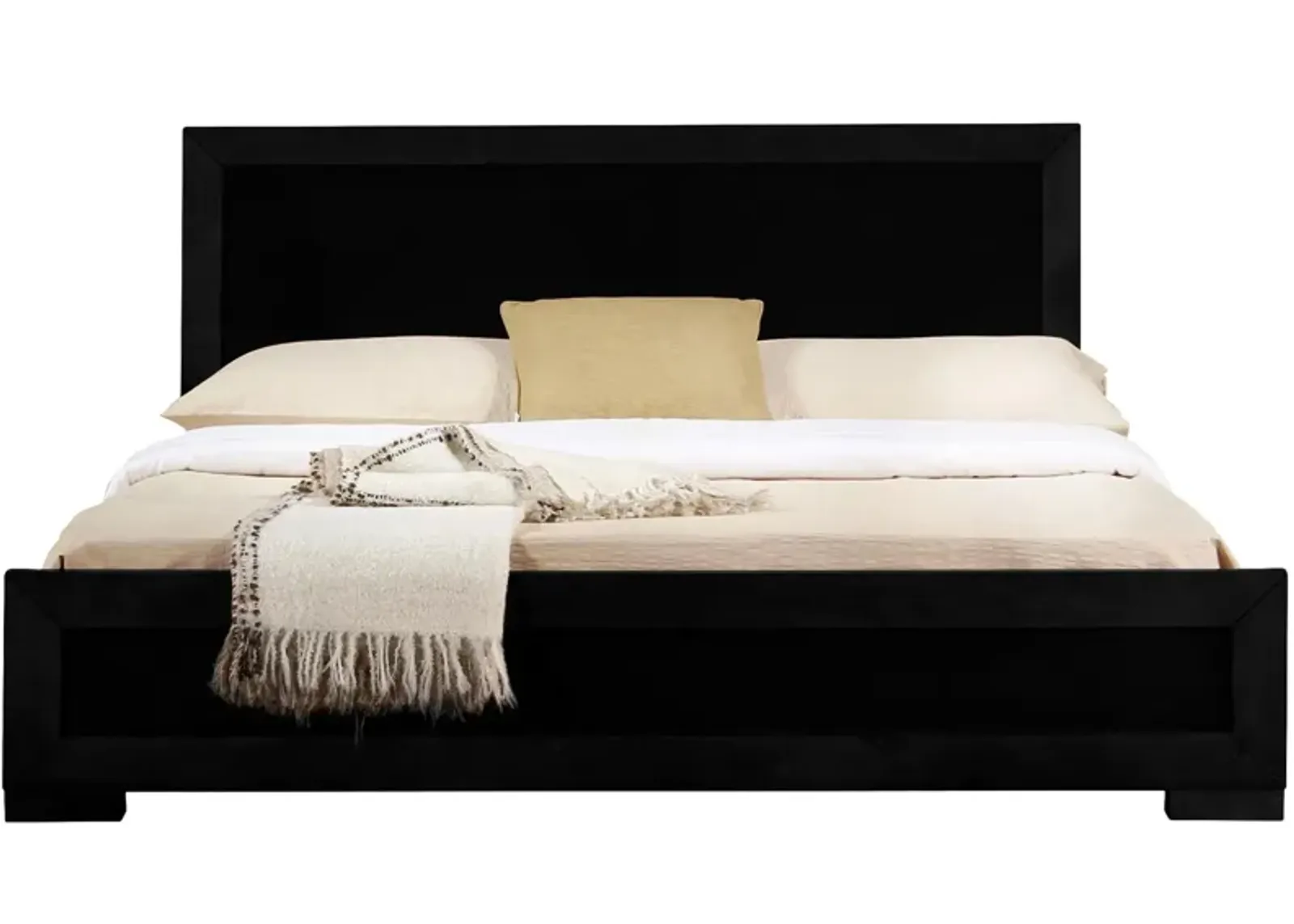 Trent Platform Bed in Black by CAMDEN ISLE