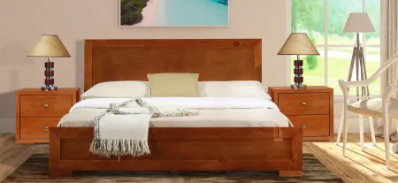 Trent Platform Bed with 1 Nightstand in Cherry by CAMDEN ISLE