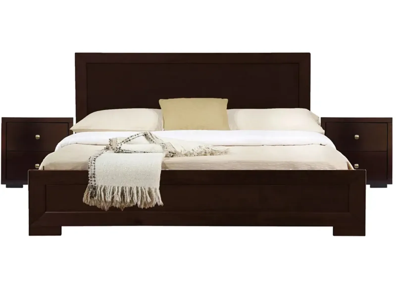 Trent Platform Bed with 2 Nightstands in Espresso by CAMDEN ISLE