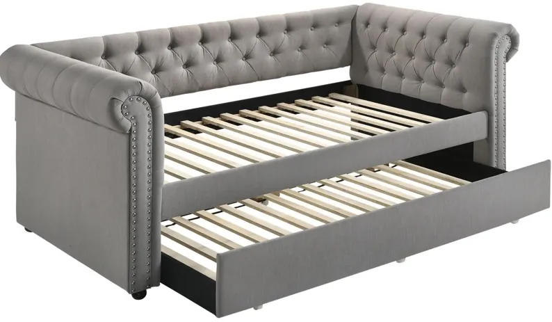 Ellie Daybed with Trundle in Gray by Crown Mark