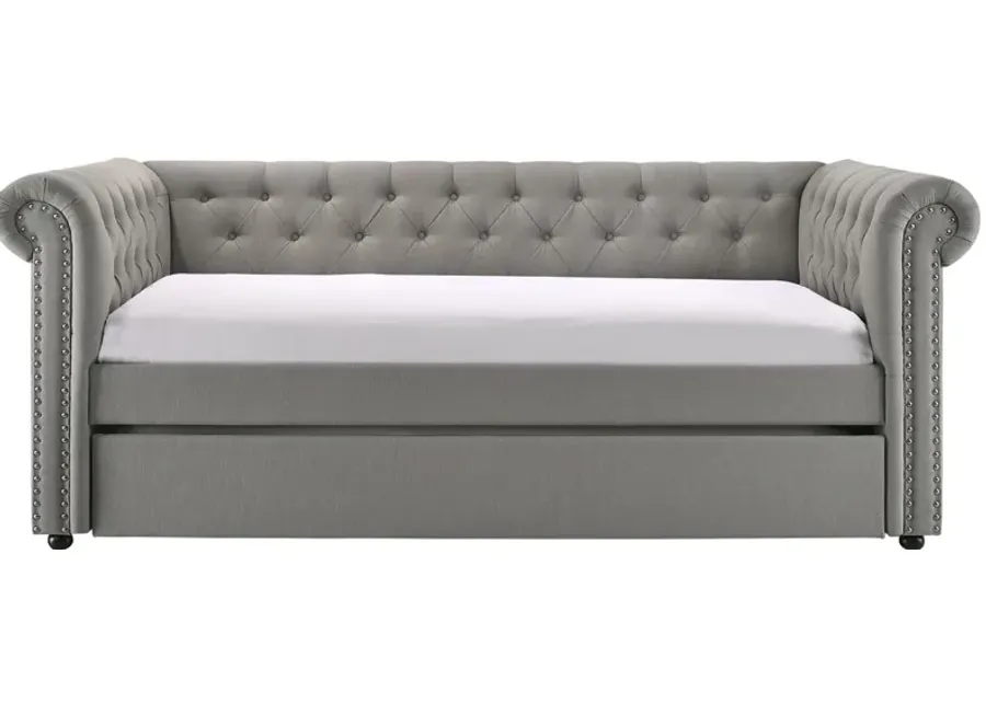 Ellie Daybed with Trundle in Gray by Crown Mark