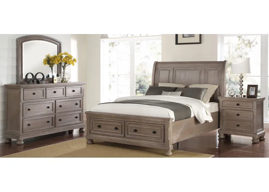 Allegra 4-pc. Storage Bedroom Set in Pewter by New Classic Home Furnishings