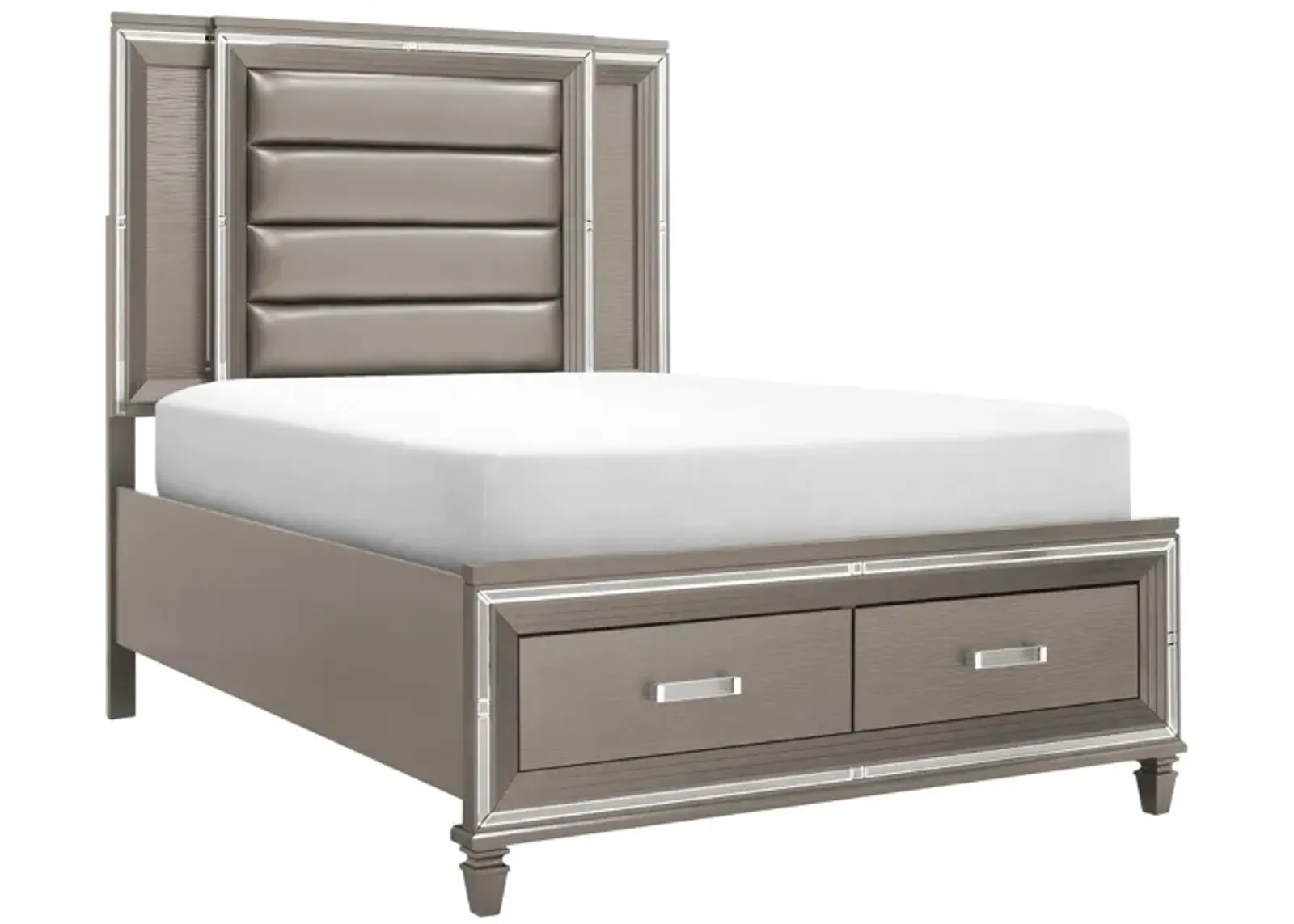 Selena Platform Storage Bed in Champagne Gray by Bellanest