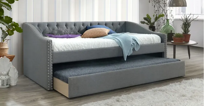 Loretta Daybed with Trundle in Gray by Crown Mark