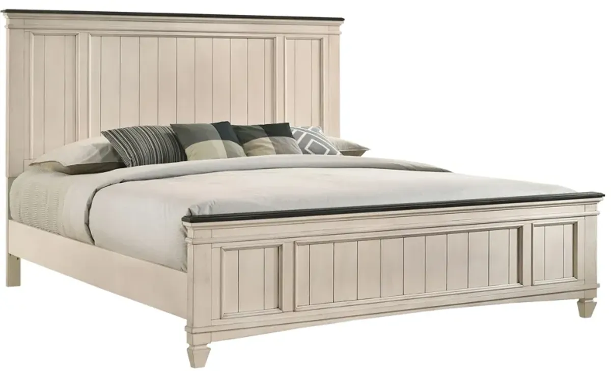 Sawyer Bed in Antique White and Brown by Crown Mark