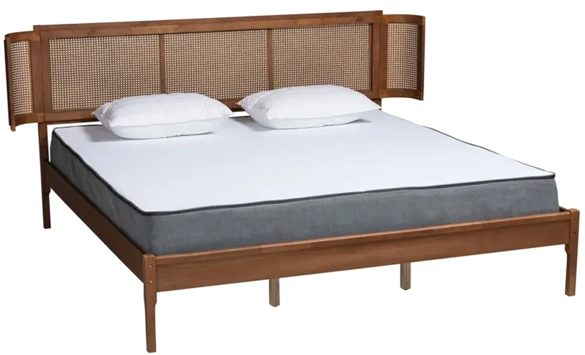 Eridian Platform Bed in Natural Brown/Walnut Brown by Wholesale Interiors