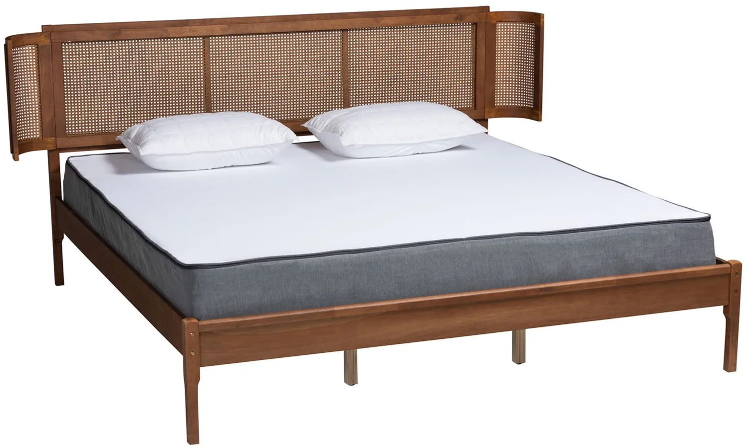 Eridian Platform Bed in Natural Brown/Walnut Brown by Wholesale Interiors