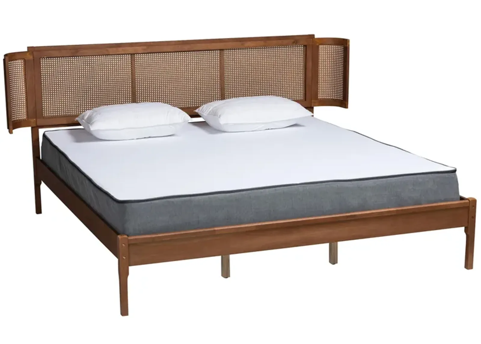 Eridian Platform Bed in Natural Brown/Walnut Brown by Wholesale Interiors