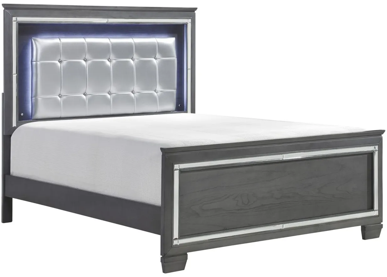 Brambley Bed With Led Lighting in Dark Gray by Homelegance