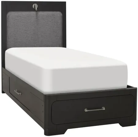 Palmer Lake Twin Storage Bed in Black by Najarian