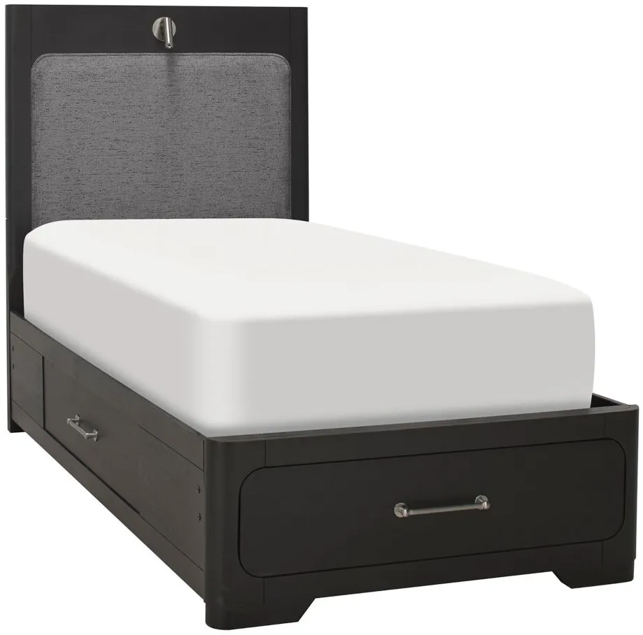 Palmer Lake Twin Storage Bed in Black by Najarian