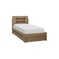 Copper Harbor Panel Bed with Storage Trundle in Weathered Oak by Legacy Classic Furniture