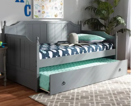 Millie Daybed with Trundle in Gray by Wholesale Interiors