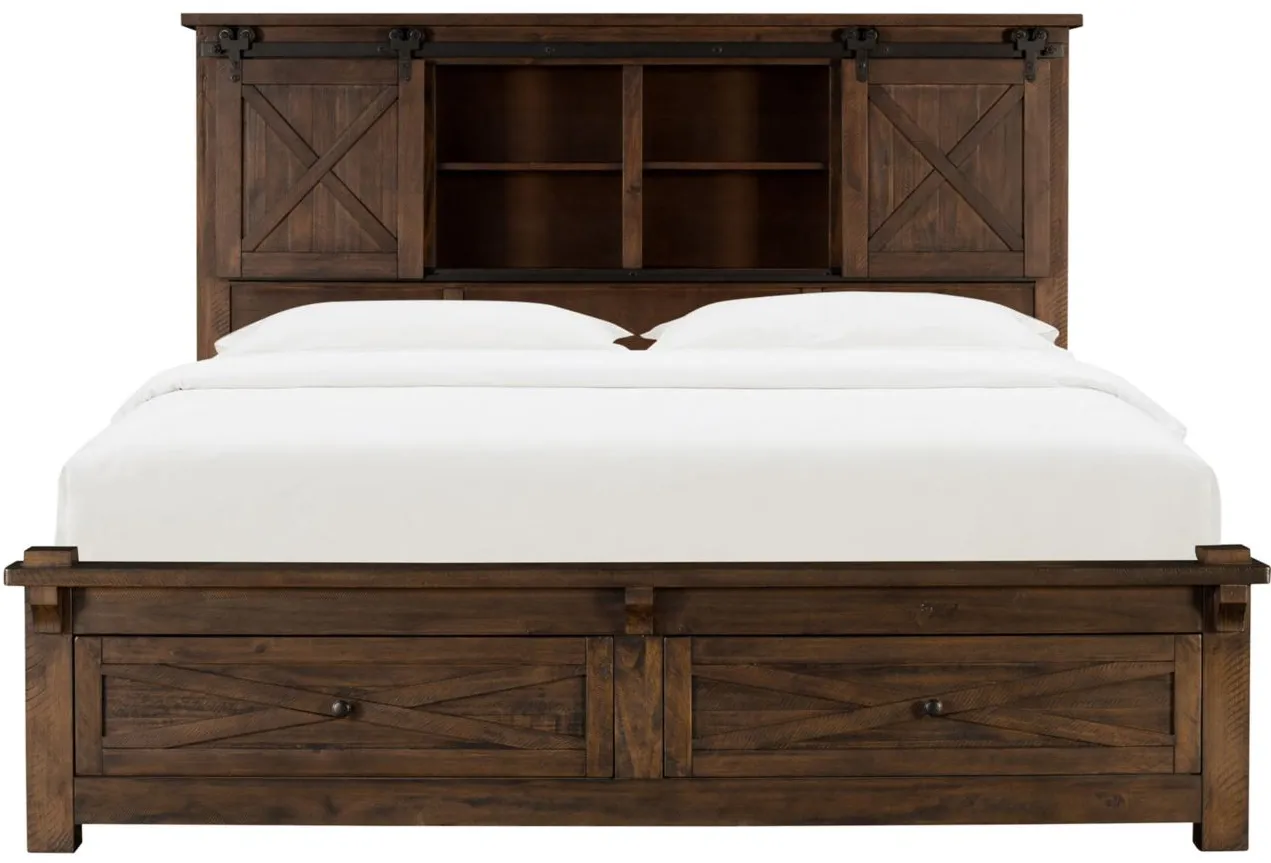 Sun Valley Storage Bed in Rustic Timber by A-America