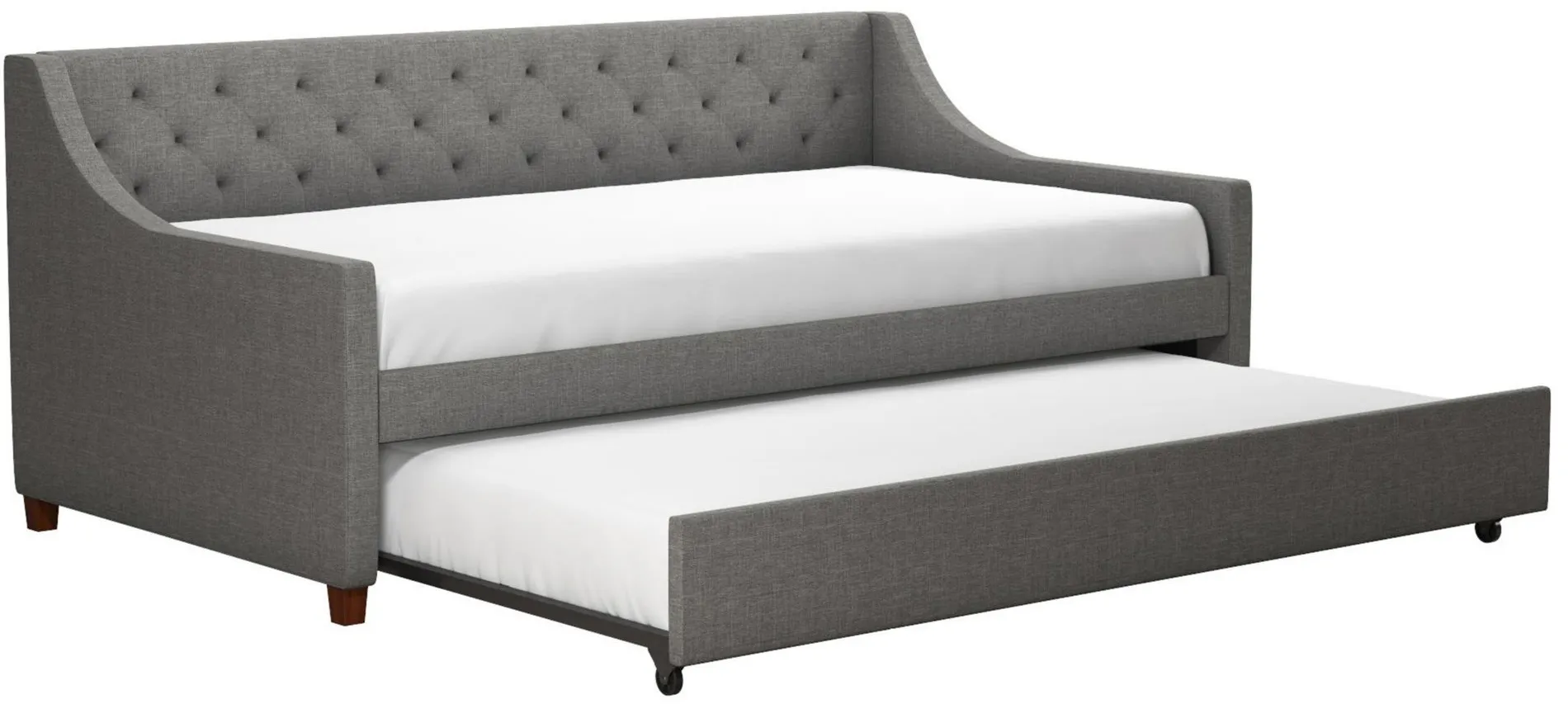 Her Majesty Daybed in Gray Linen by DOREL HOME FURNISHINGS
