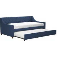 Her Majesty Daybed & Trundle in Blue Linen by DOREL HOME FURNISHINGS