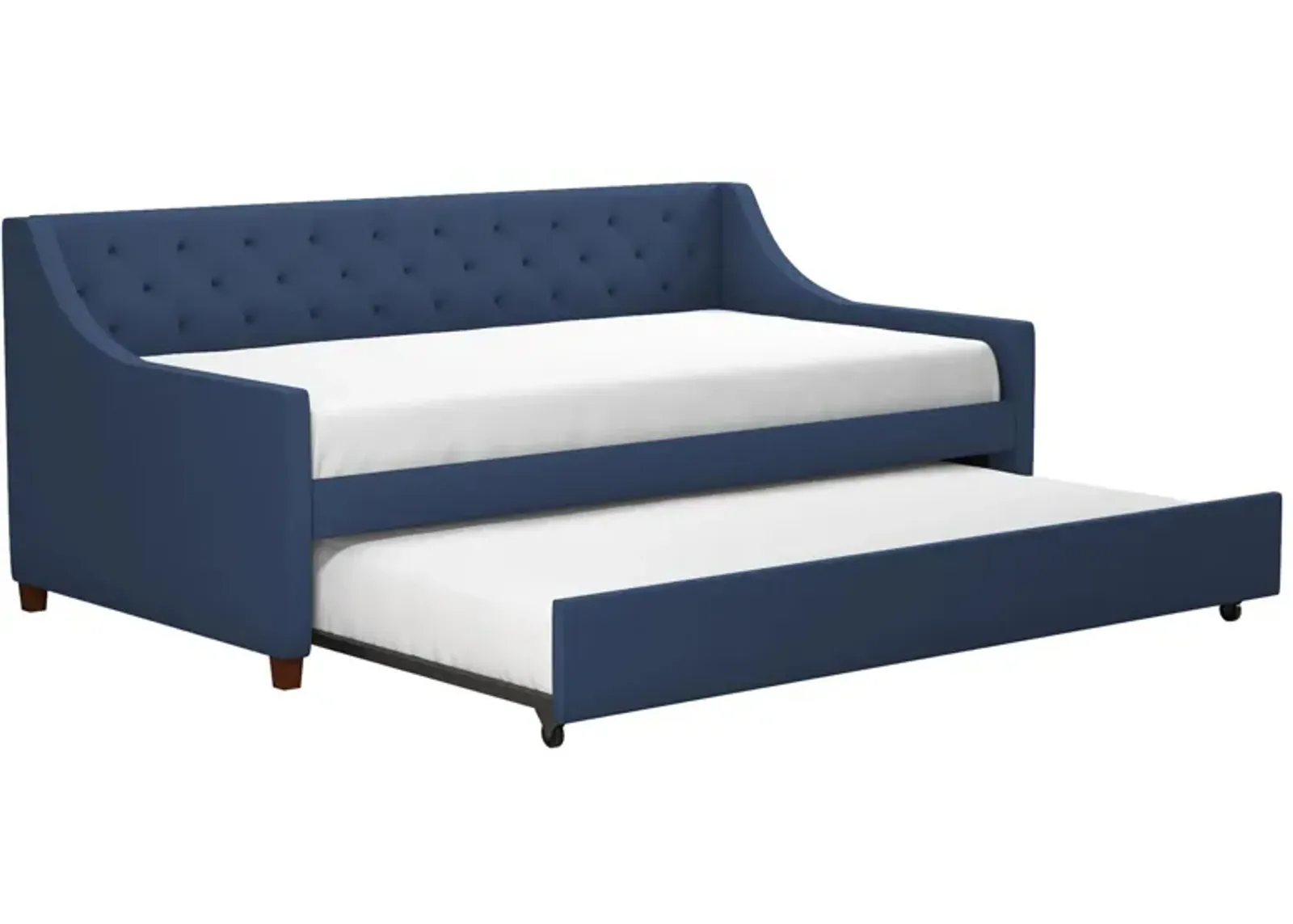 Her Majesty Daybed & Trundle in Blue Linen by DOREL HOME FURNISHINGS