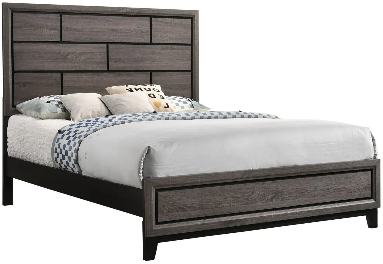 Akerson King Panel Bed in Dark Gray by Crown Mark