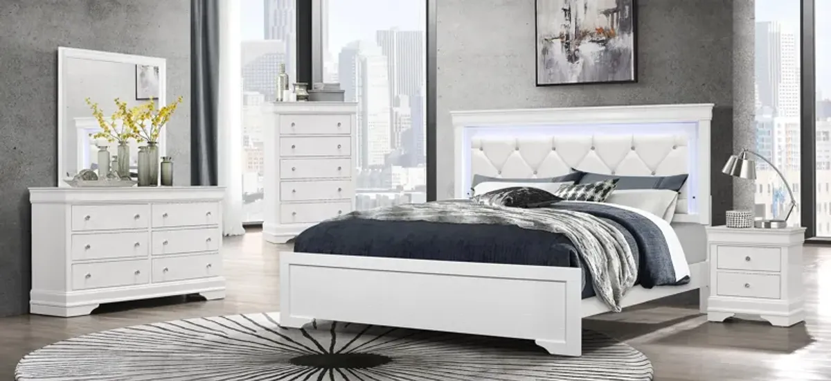 Pompei King Bed w/ LED Light