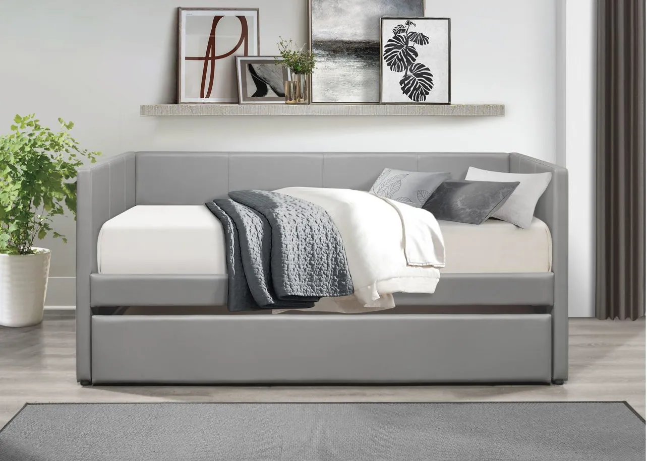 Charlie Daybed With Trundle in Gray by Homelegance