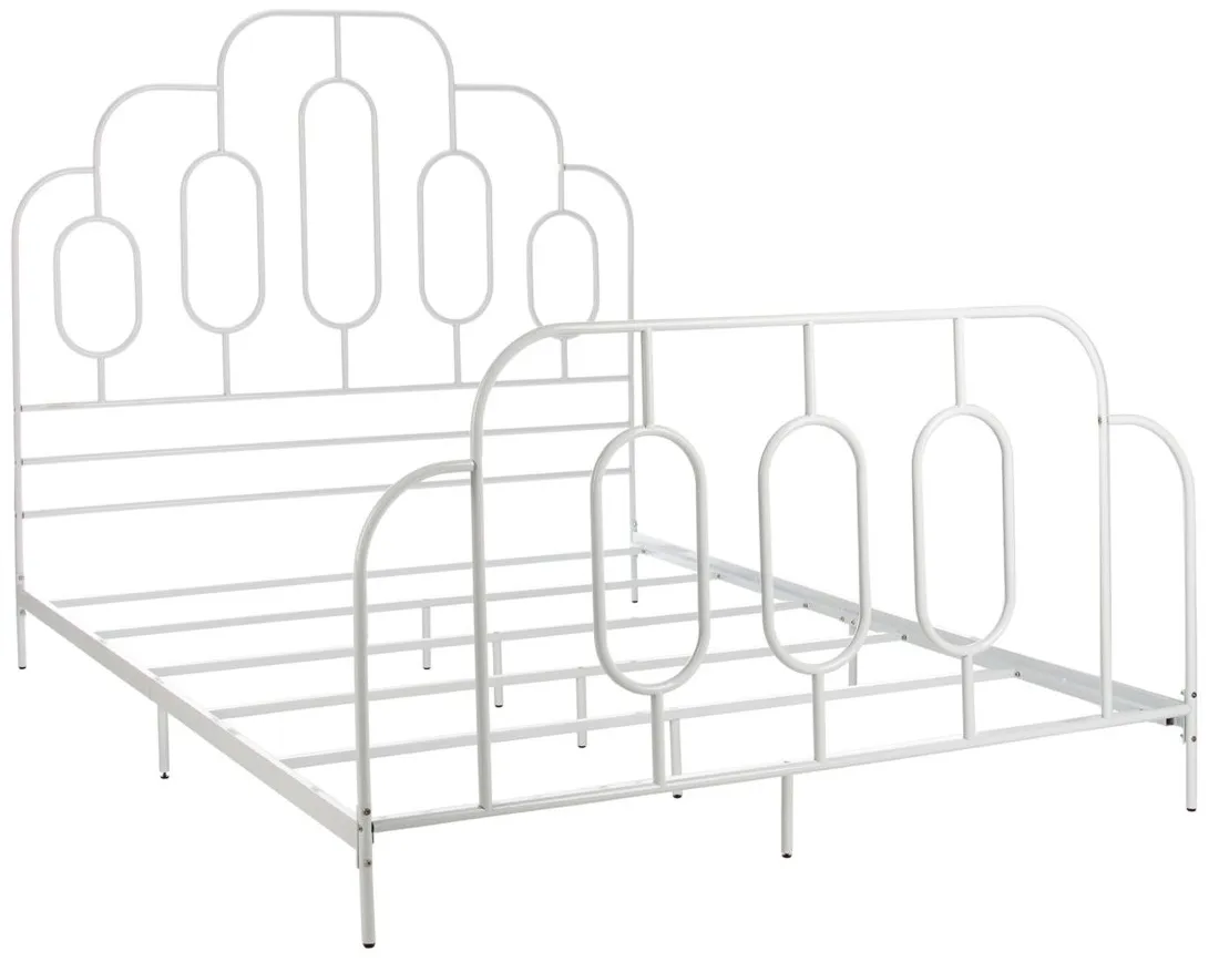 Paloma Metal Bed in White by Safavieh