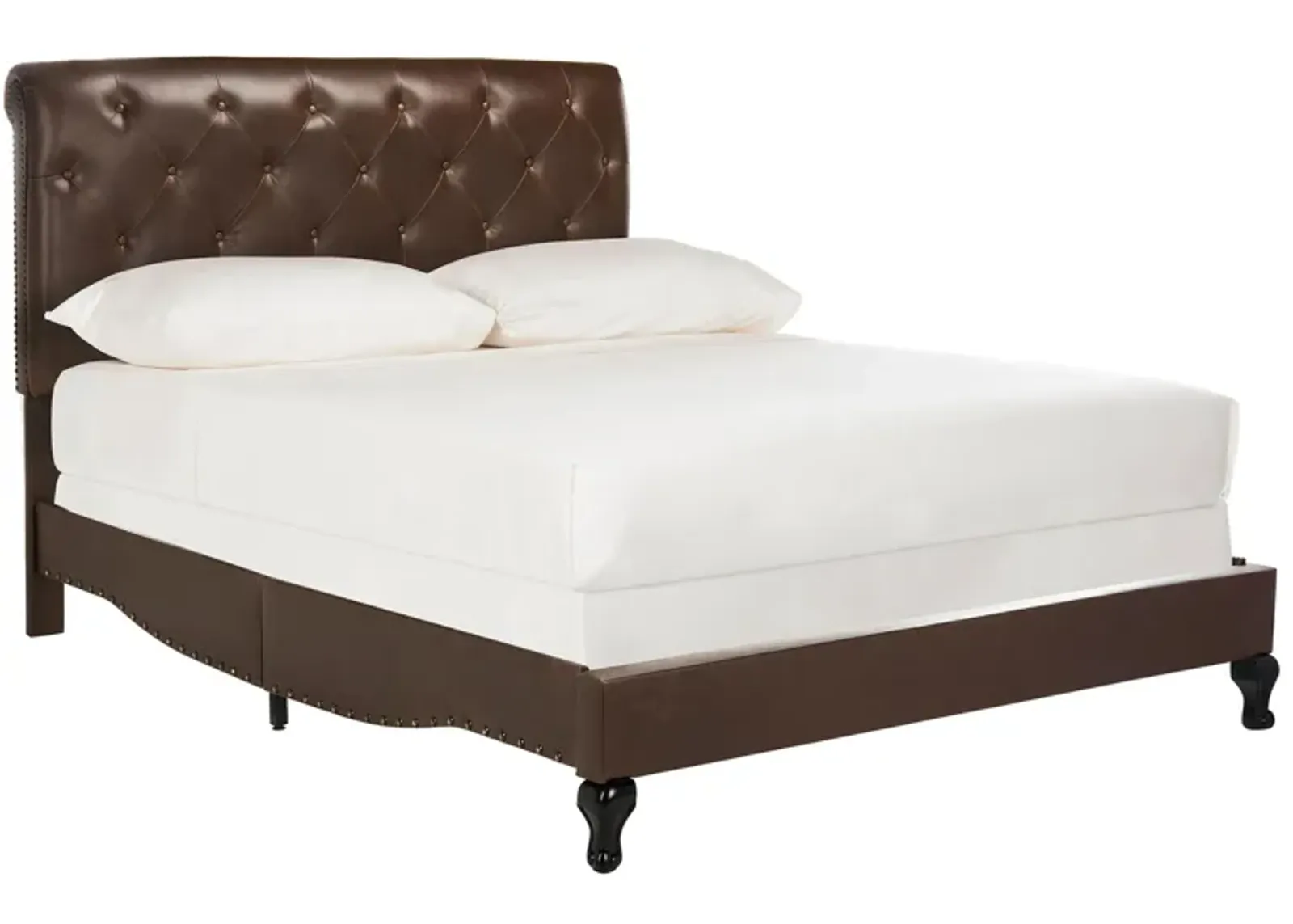 Hathaway Upholstered Bed in Brown by Safavieh