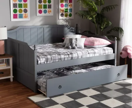 Millie Daybed with Trundle in Gray by Wholesale Interiors