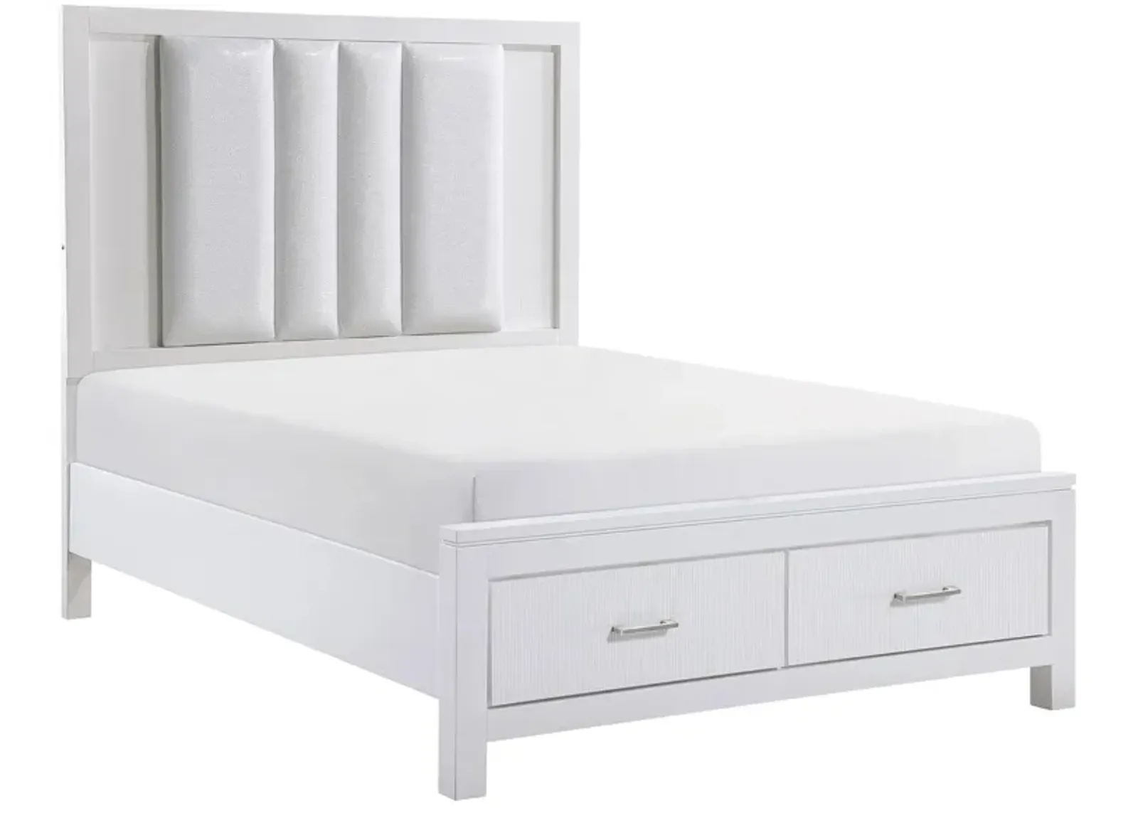 Garretson Platform Bed With Storage in White by Homelegance