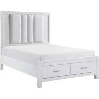 Garretson Platform Bed with Storage in White by Homelegance