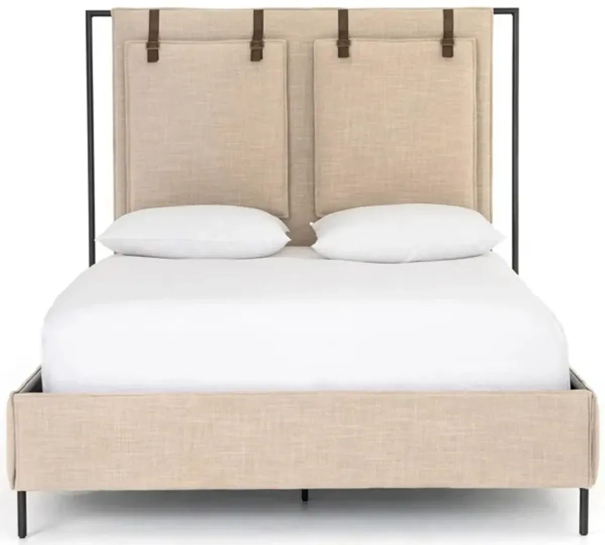 Leigh Upholstered Bed in Palm Ecru by Four Hands