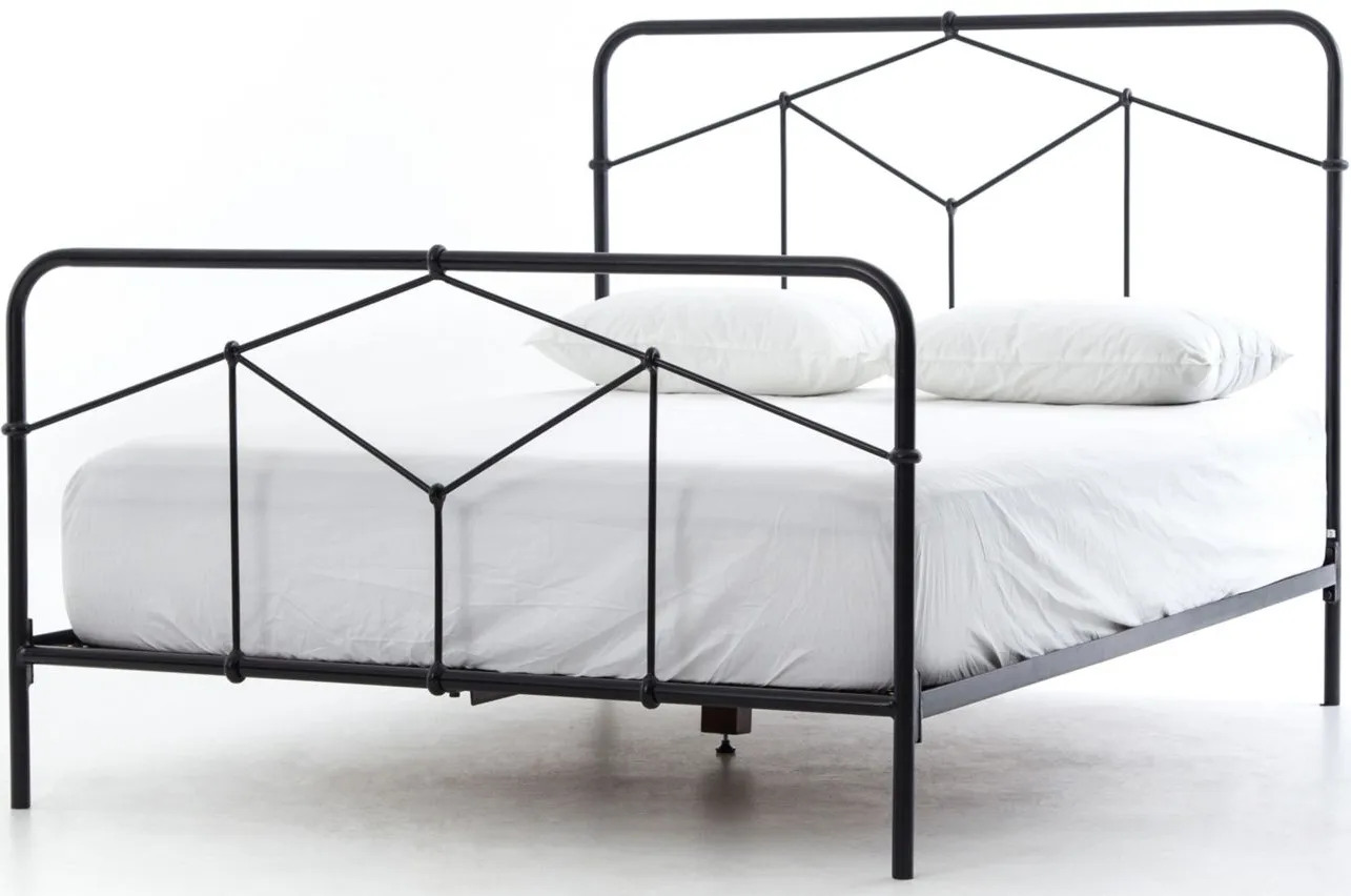 Casey Iron Bed in Sandblasted Vintage Black by Four Hands