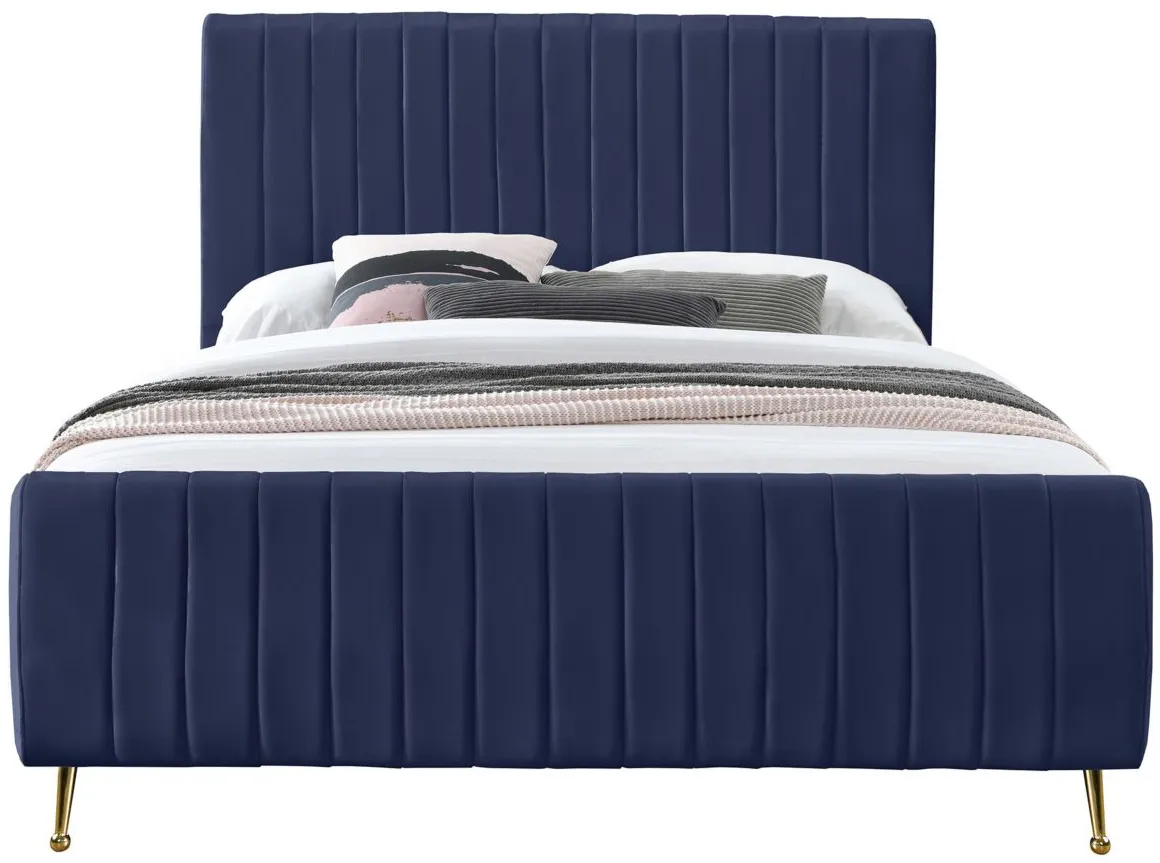 Zara King Bed in Navy by Meridian Furniture