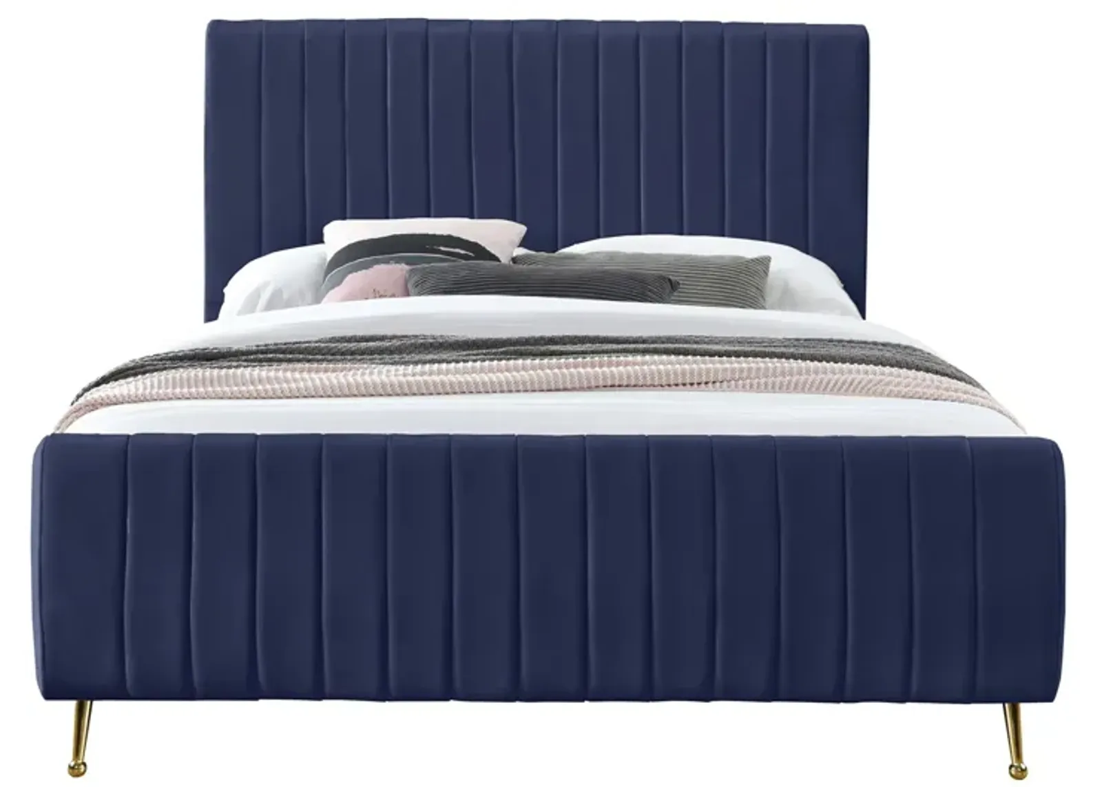 Zara King Bed in Navy by Meridian Furniture