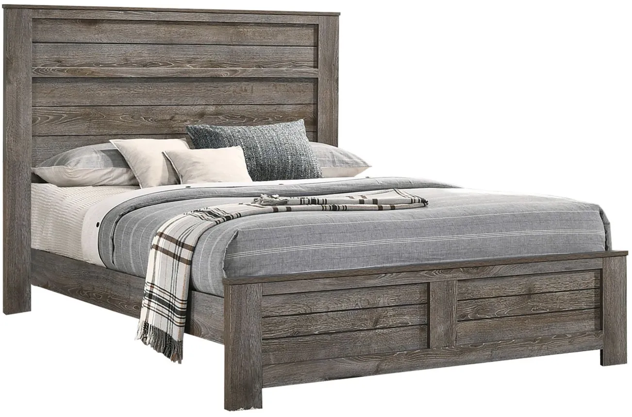 Bateson Panel Bed in Weathered Gray by Crown Mark