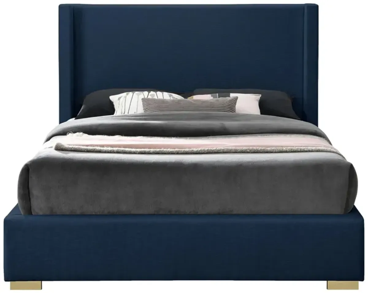 Royce King Bed in Navy by Meridian Furniture