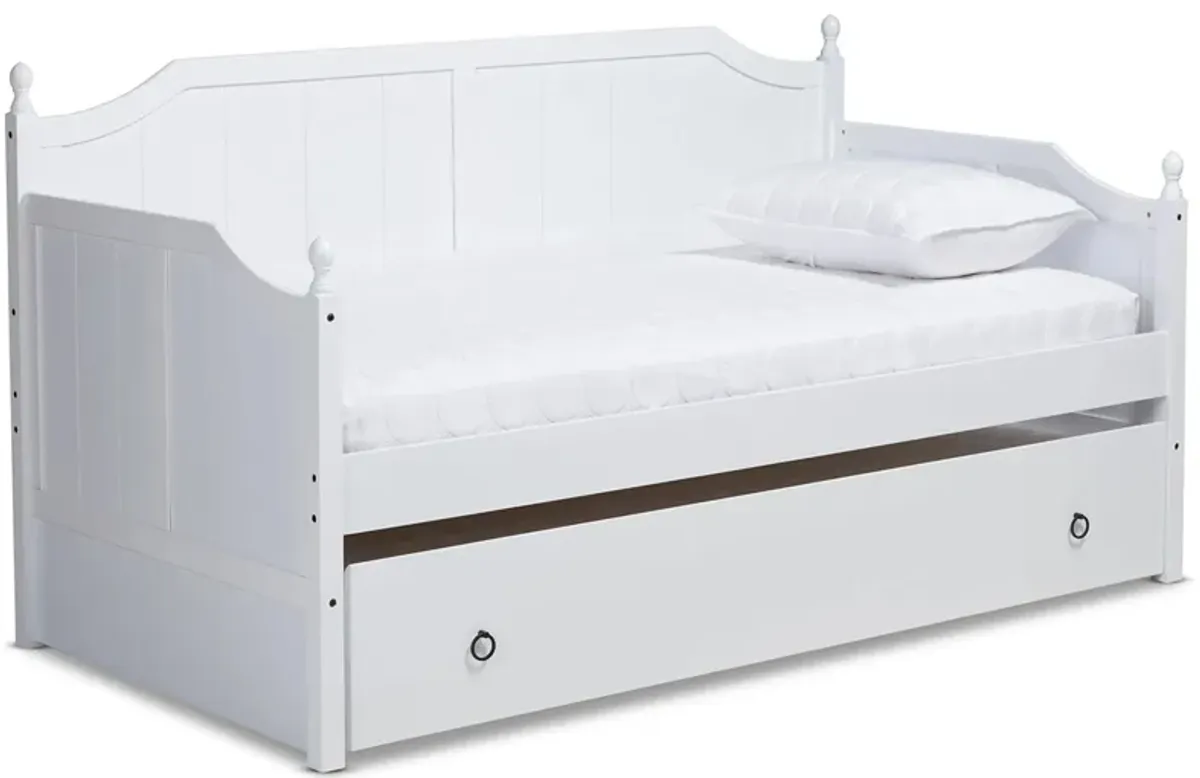 Millie Daybed with Trundle in White by Wholesale Interiors