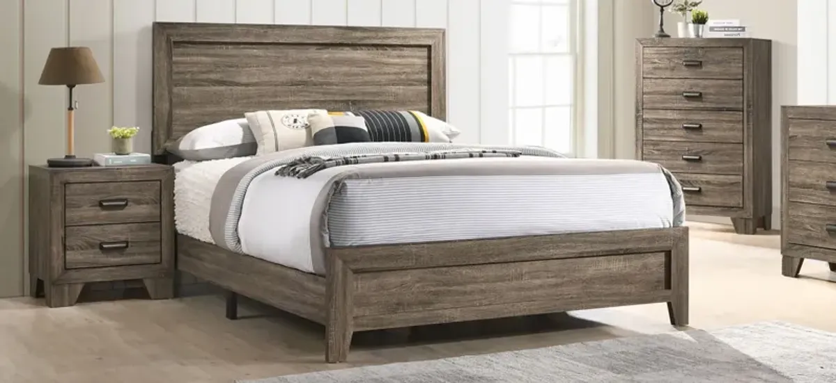 Millie Panel Bed in Gray by Crown Mark