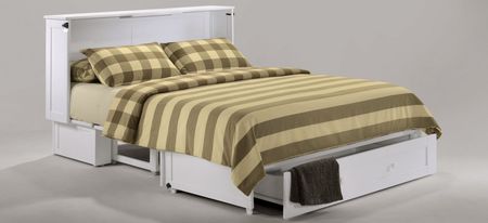 Benedkt Clover Cabinet Bed with Mattress in White by Diamond Distribution