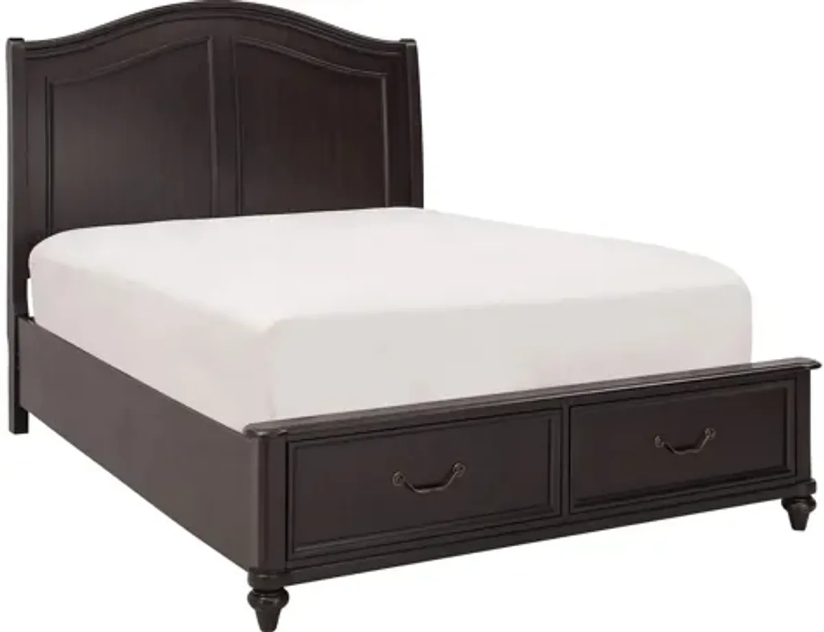 Brooklyn Platform Storage Bed in Charcoal Brown by Bellanest