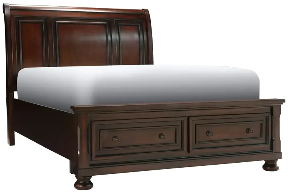 Donegan Platform Storage Bed in Brown Cherry by Homelegance