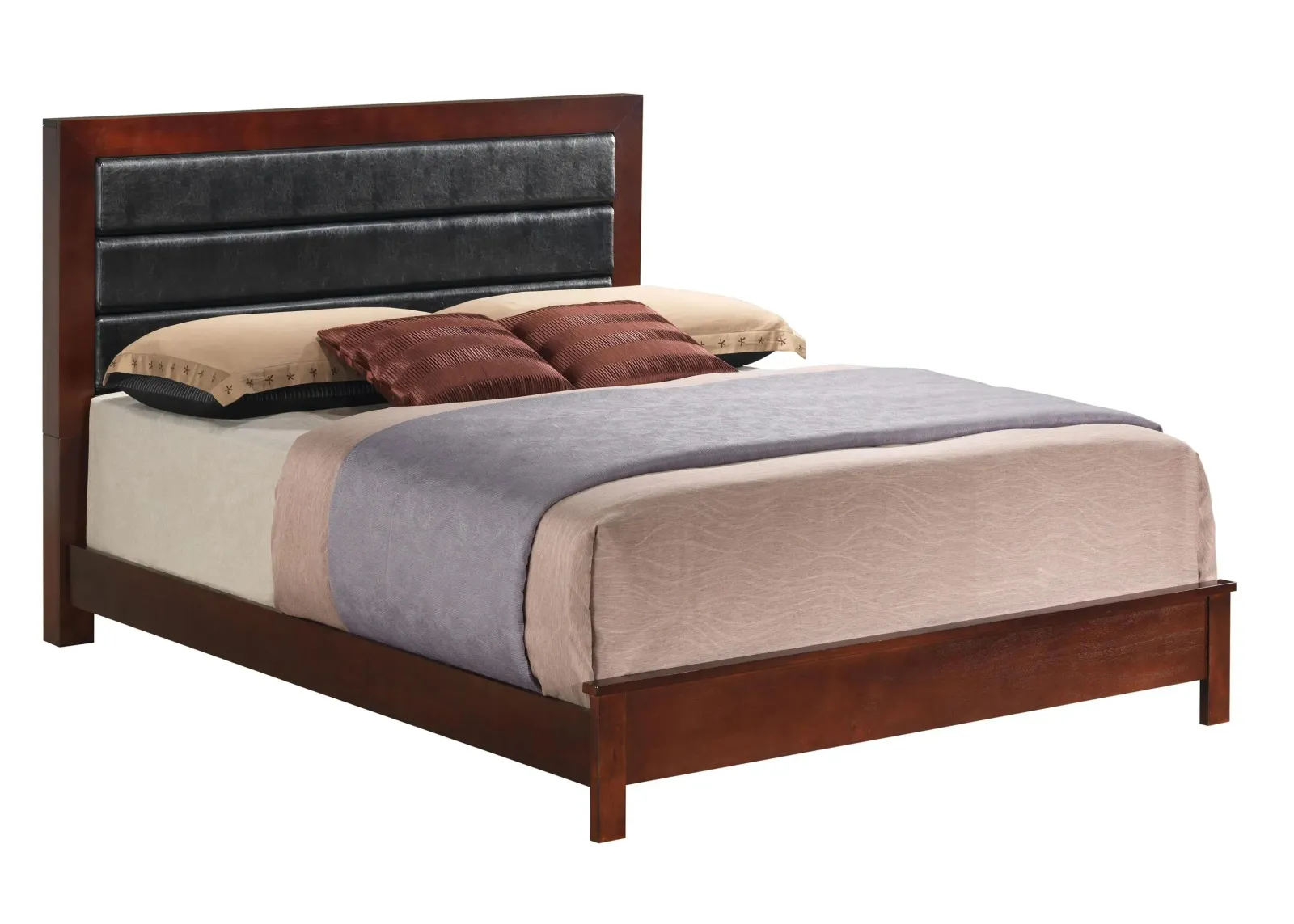 Burlington Upholstered Bed in Cherry by Glory Furniture