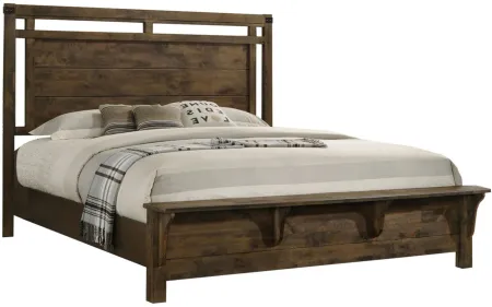 Curtis Panel Bed in Rustic Weathered Brown by Crown Mark