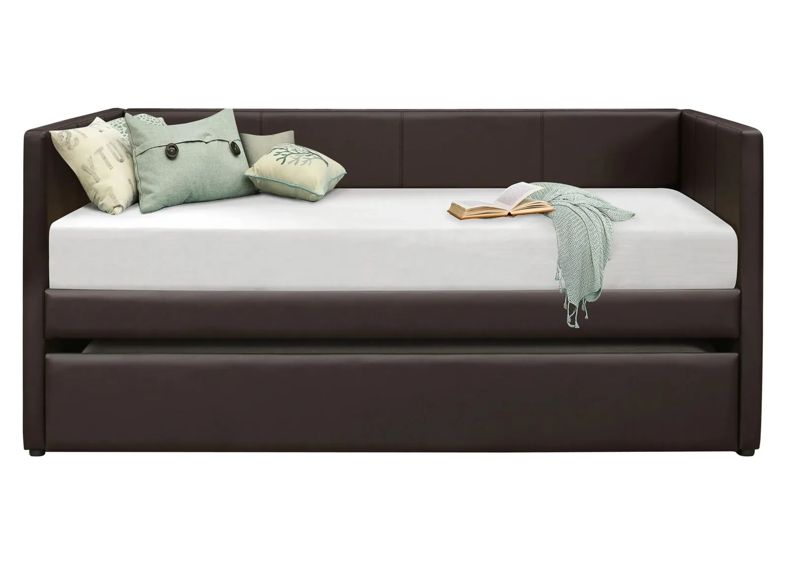 Diggy Twin Daybed With Trundle in Dark Brown by Homelegance