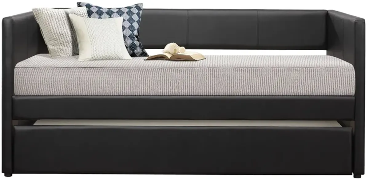 Diggy Twin Daybed With Trundle in Black by Homelegance