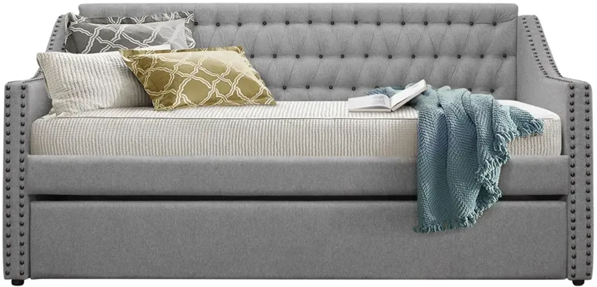 Bibiana Twin Daybed with Trundle in Gray by Homelegance