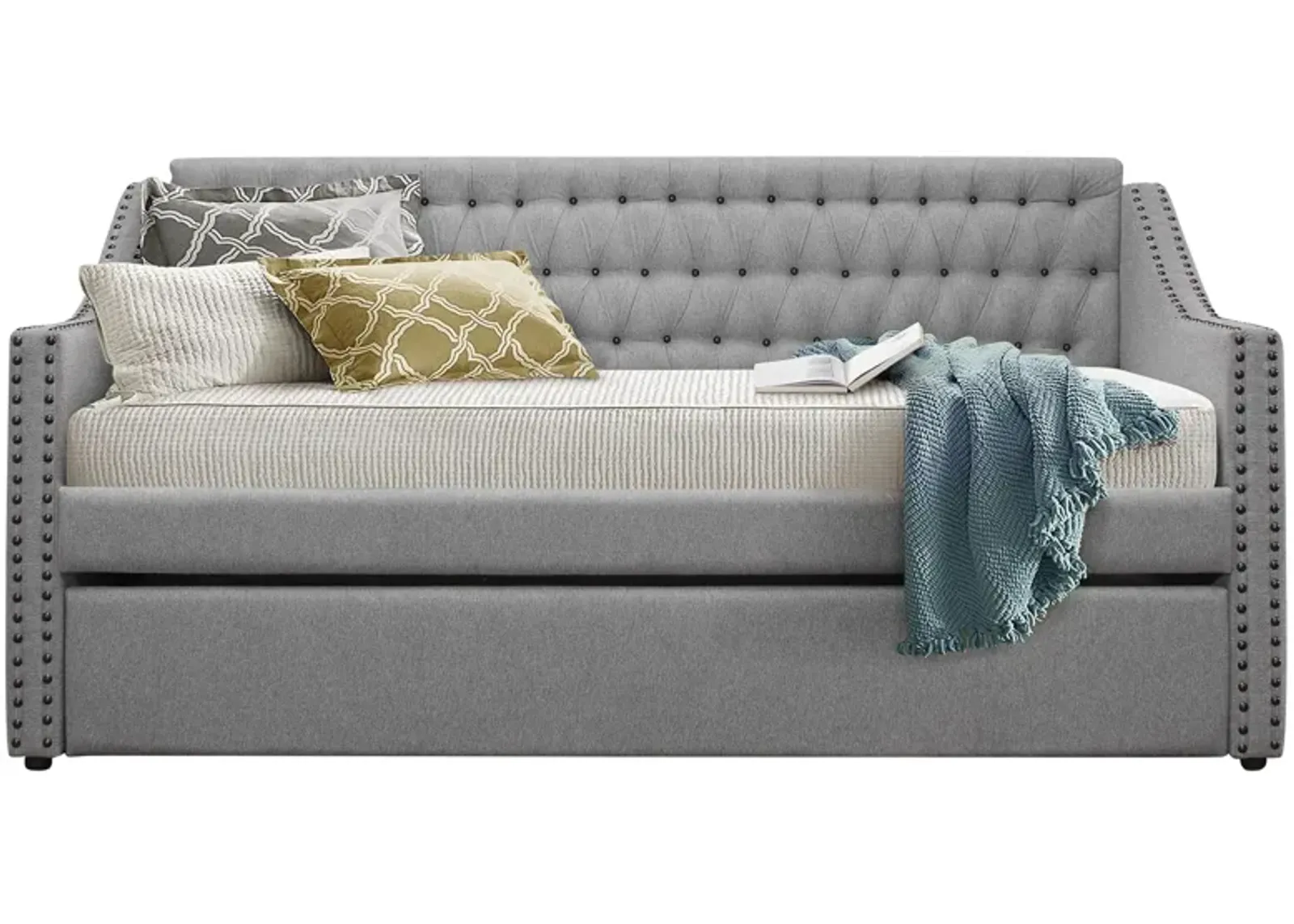 Bibiana Twin Daybed with Trundle in Gray by Homelegance