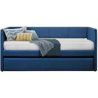 Tia Twin Daybed with Trundle in Blue by Homelegance
