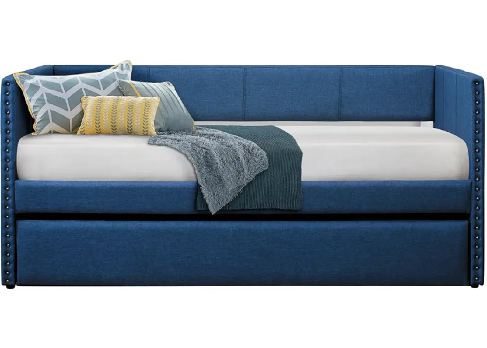 Tia Twin Daybed With Trundle in Blue by Homelegance